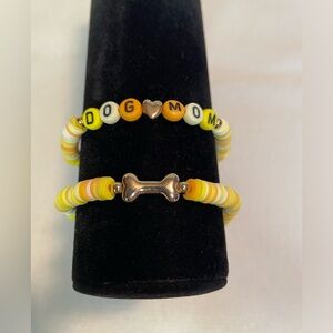 Dog Mom Bracelet and Dog Bone Bracelet. Two Stretch Bracelets. NWT